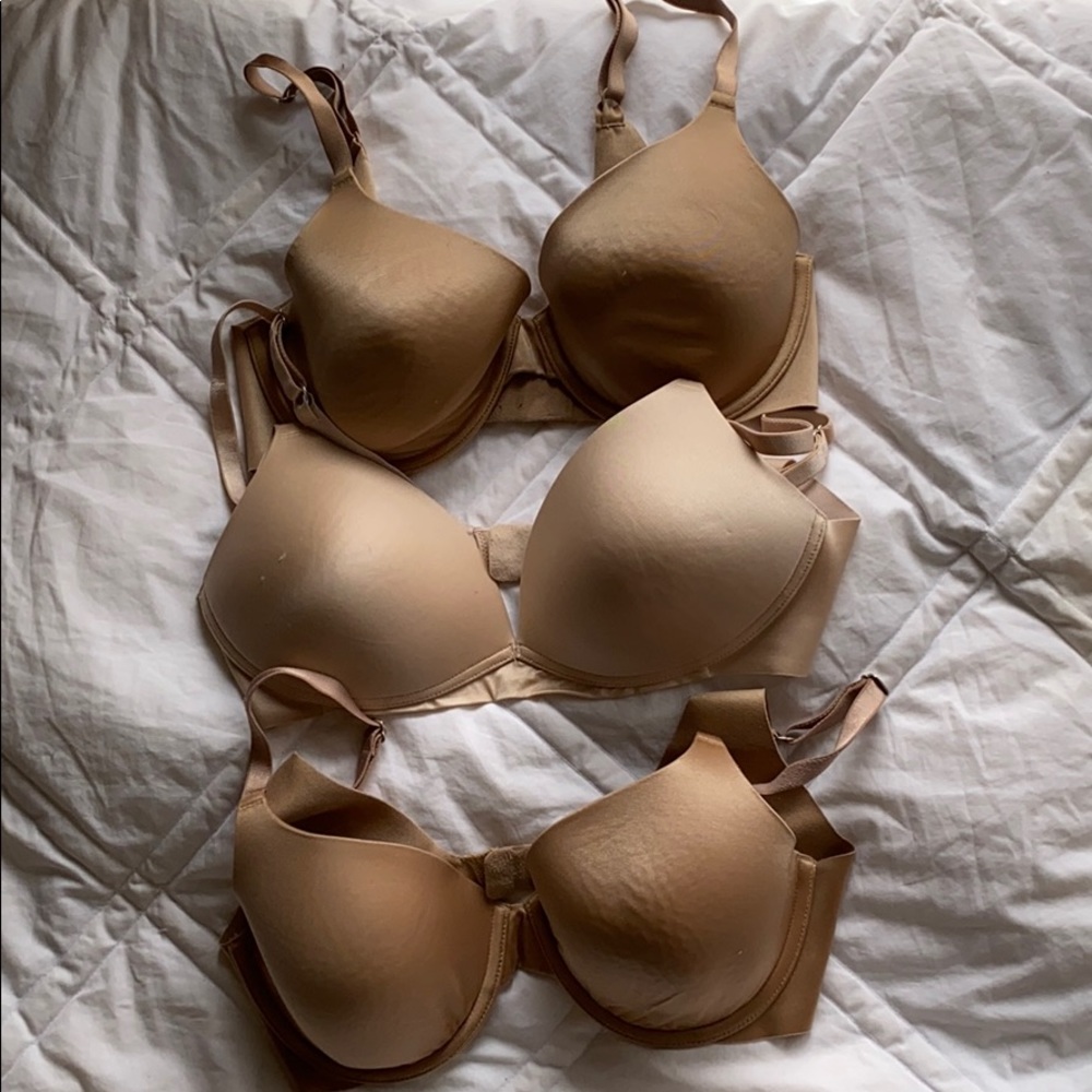 3 pack Nude Color bras (Ambrielle , 34C)